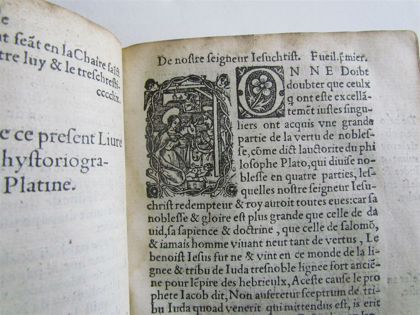 1544 ILLUSTRATED PAPAL CHRONICLE ANTIQUE Platina’s Vitae pontificum VELLUM BOUND