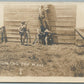 WWI SOLDIERS TRAINING SCALING THE WALL ANTIQUE REAL PHOTO POSTCARD RPPC