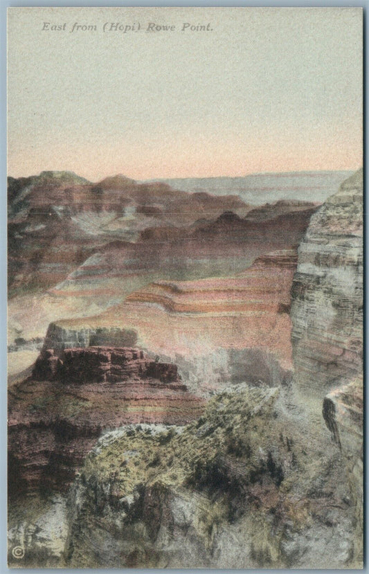 EAST FROM HOPI ROWE POINT GRAND CANYON ARIZONA ANTIQUE POSTCARD