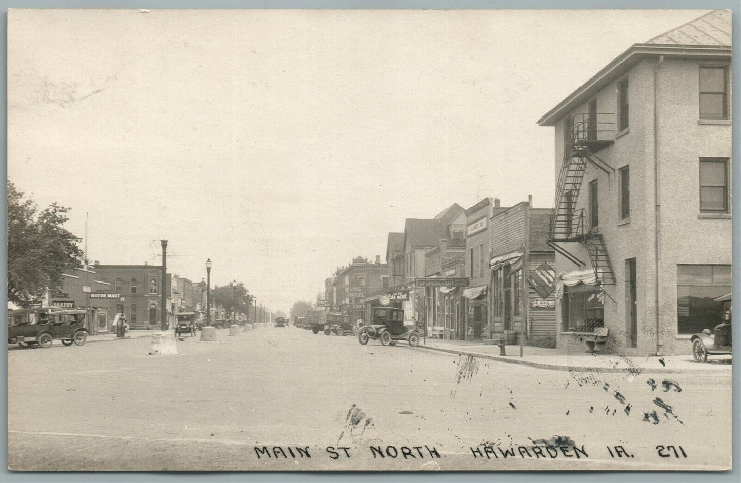 HAWARDEN IA MAIN STREET ANTIQUE REAL PHOTO POSTCARD RPPC