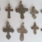 RUSSIAN orthodox icon NECK CROSSES LOT of 10 antique 18th - 19th century