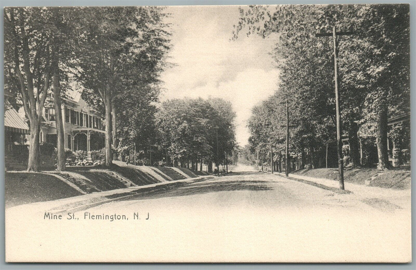 FLEMINGTON NJ MINE STREET ANTIQUE POSTCARD