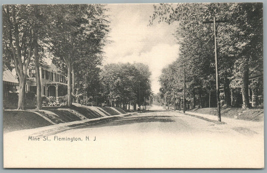 FLEMINGTON NJ MINE STREET ANTIQUE POSTCARD