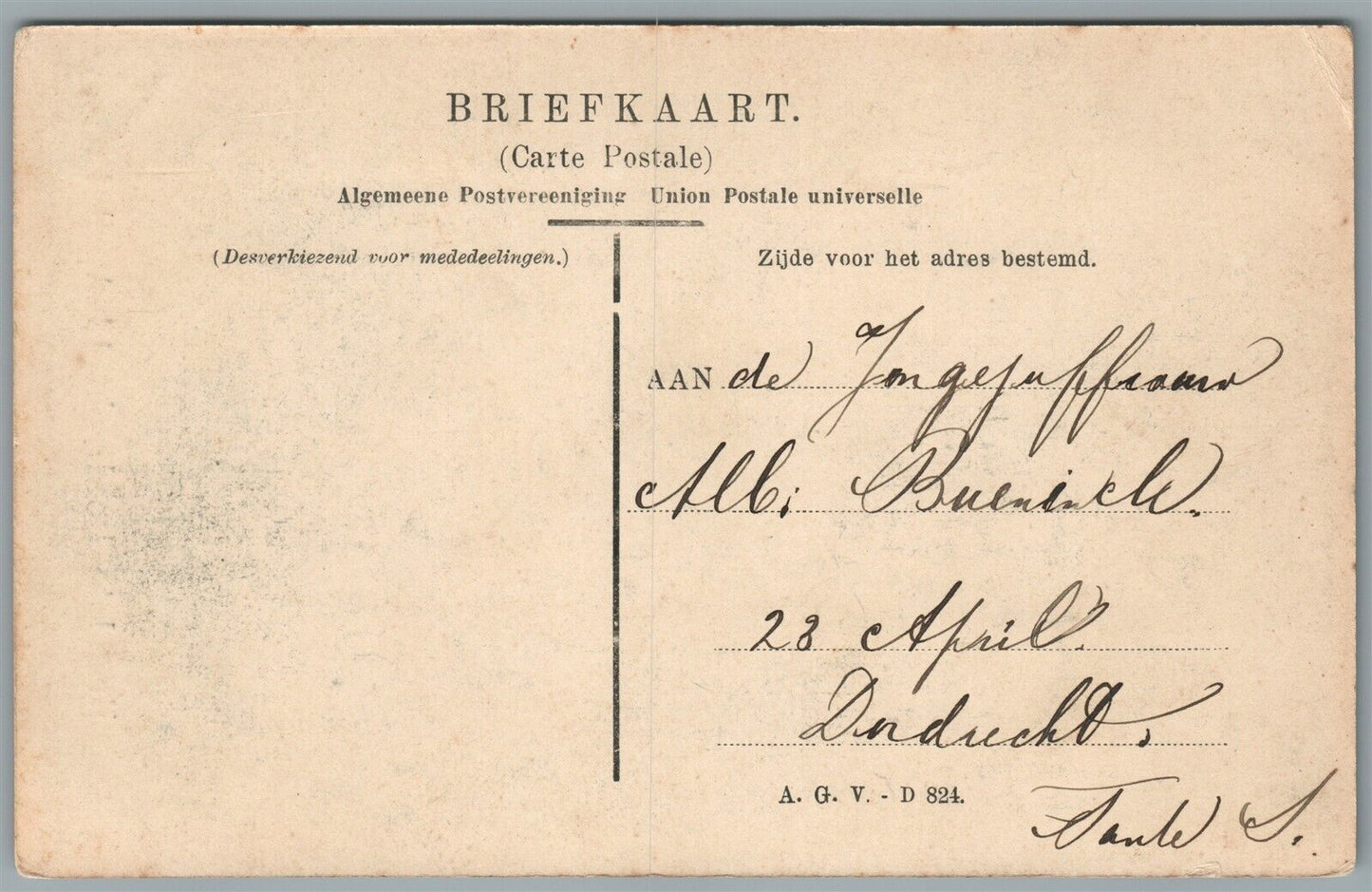 DORDRECHT NETHERLANDS MILITARY ANTIQUE POSTCARD