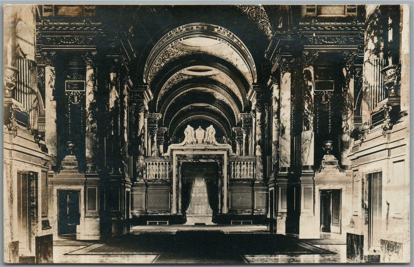 PALACE INTERIOR ANTIQUE REAL PHOTO POSTCARD RPPC