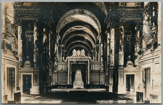 PALACE INTERIOR ANTIQUE REAL PHOTO POSTCARD RPPC