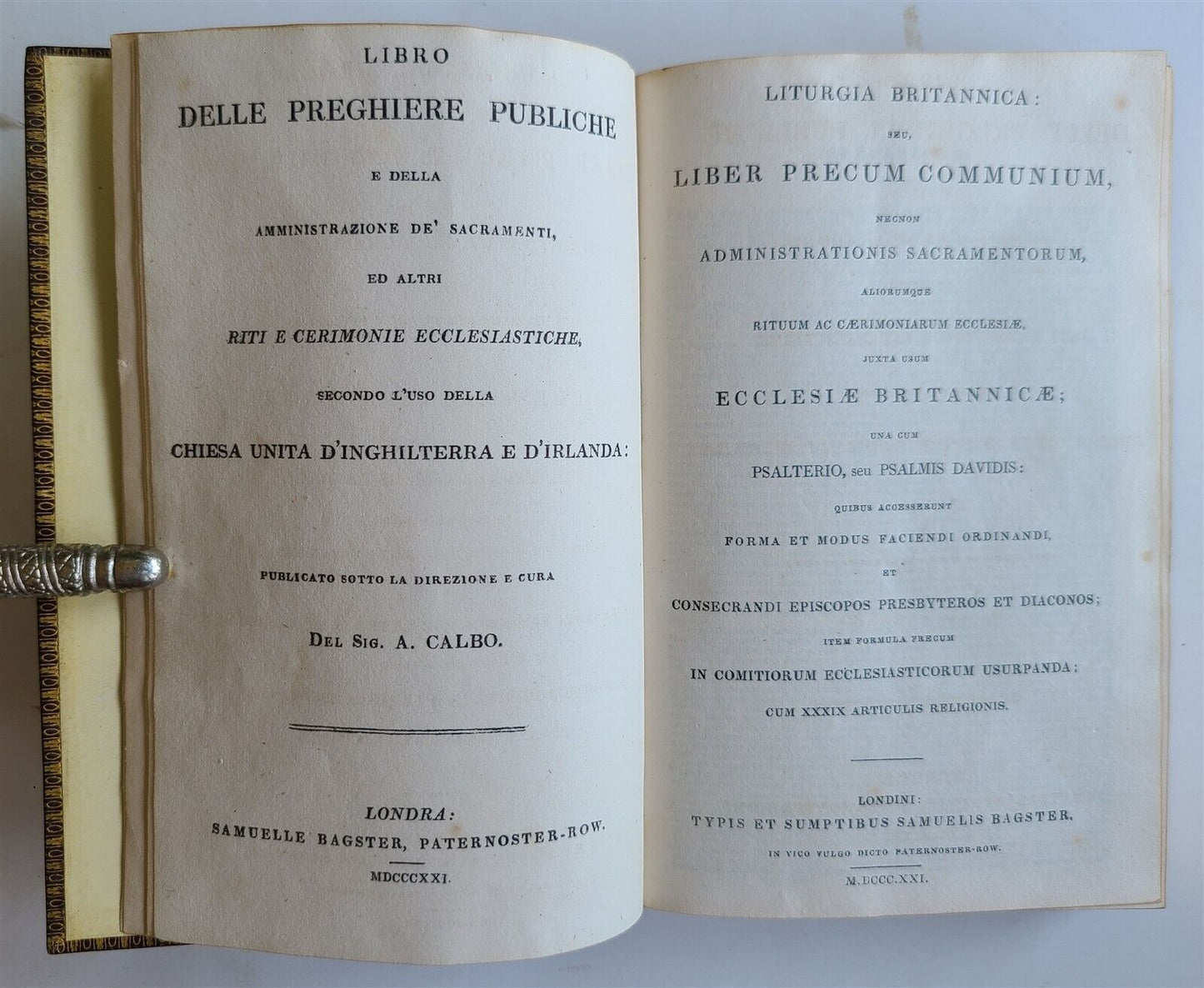 1821 LITURGIA BRITANNICA antique PRAYER BOOK UNITED CHURCH OF ENGLAND & IRELAND