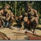 SOUTH AFRICAN NATIVES SMOKING ANTIQUE POSTCARD