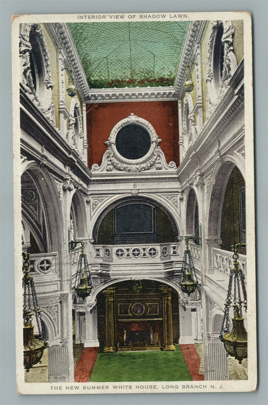 LONG BRANCH NJ NEW SUMMER WHITE HOUSE ANTIQUE POSTCARD