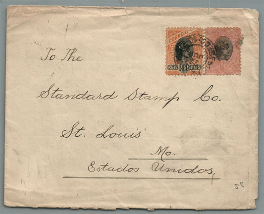 RIO DE JANEIRO BRAZIL to STANDARD STAMP CO. ST.LOUIS USA 1899 ANTIQUE COVER