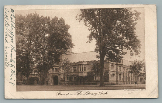 PRINCETON NJ THE LIBRARY ARCH ANTIQUE POSTCARD