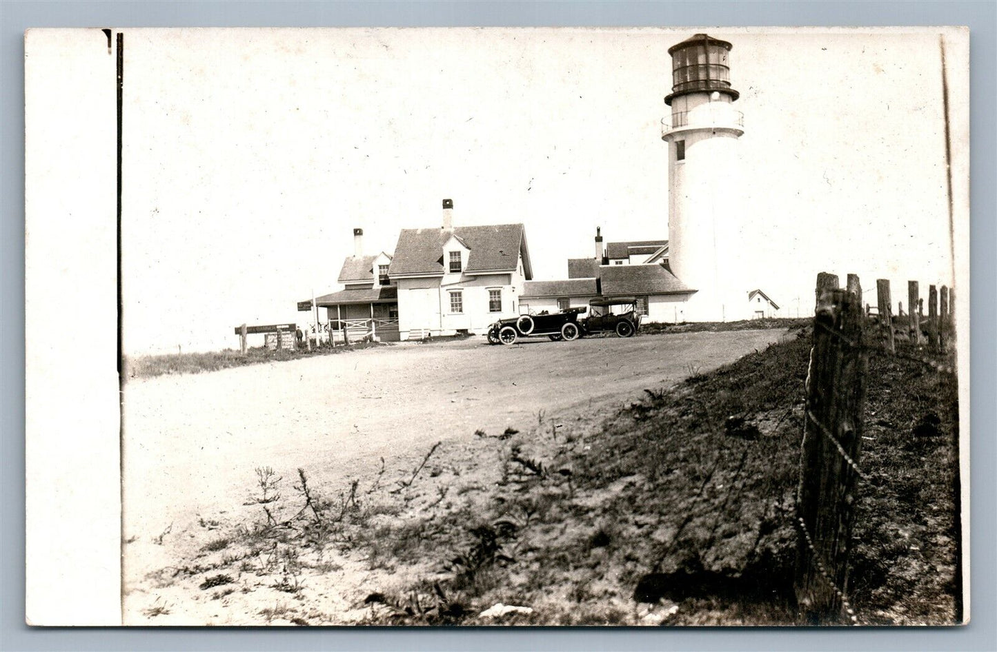 NORTH TRURO MA HIGHLAND LIGHTHOUSE ANTIQUE REAL PHOTO POSTCARD RPPC
