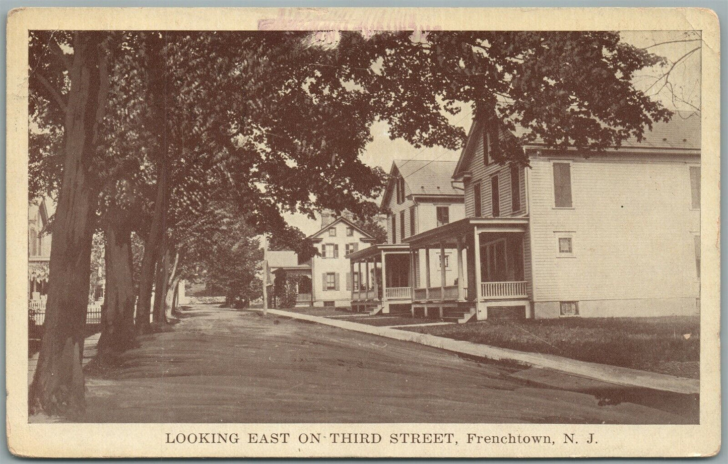 FRENCHTOWN NJ THIRD STREET ANTIQUE POSTCARD