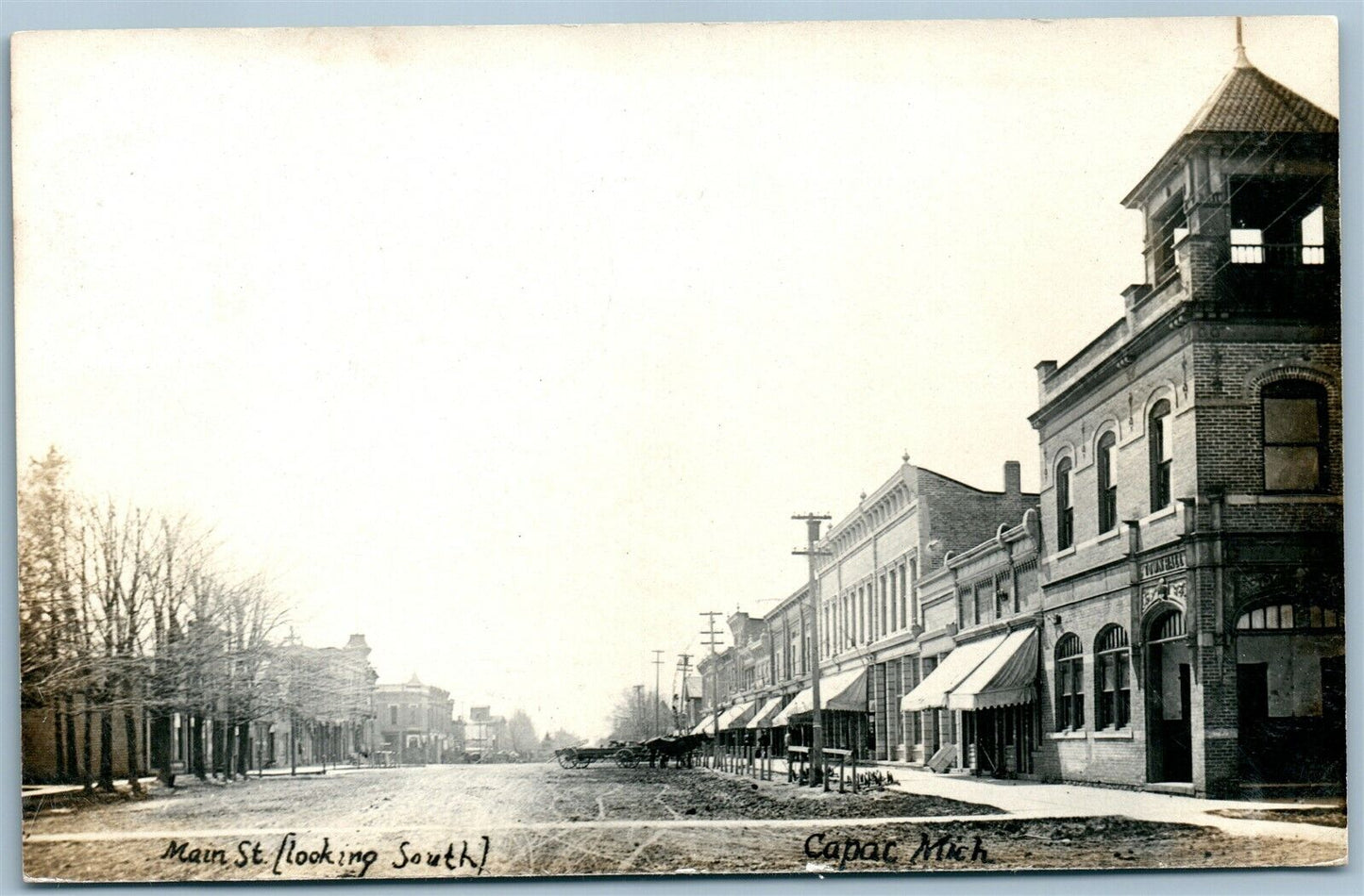 CAPAC MI MAIN STREET ANTIQUE REAL PHOTO POSTCARD RPPC