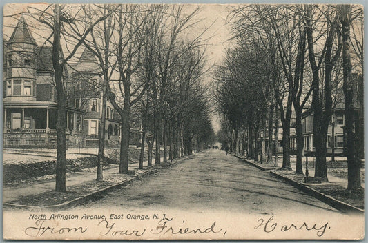 EAST ORANGE NJ NORTH ARLINGTON AVENUE ANTIQUE POSTCARD