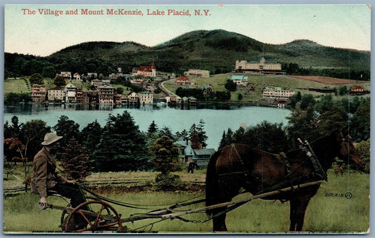 LAKE PLACID NY VILLAGE & MOUNT McKENZIE ANTIQUE POSTCARD