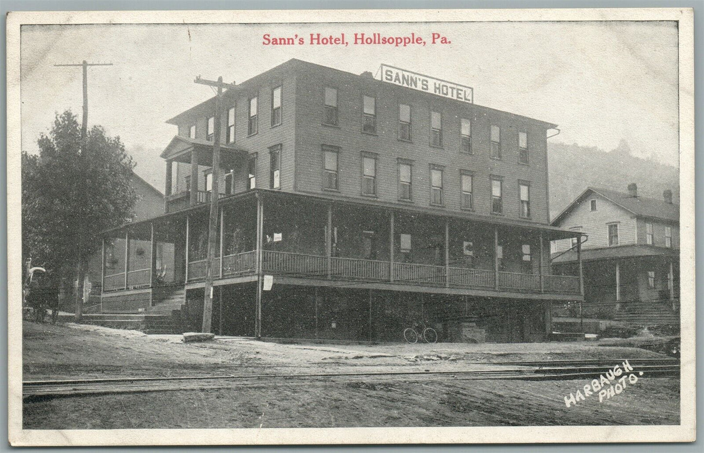 HOLLSOPPLE PA SANN'S HOTEL ANTIQUE POSTCARD
