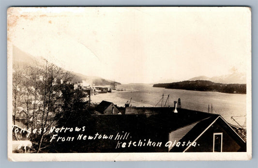 KETCHIKAN AK TONGASS NARROWS ANTIQUE REAL PHOTO POSTCARD RPPC