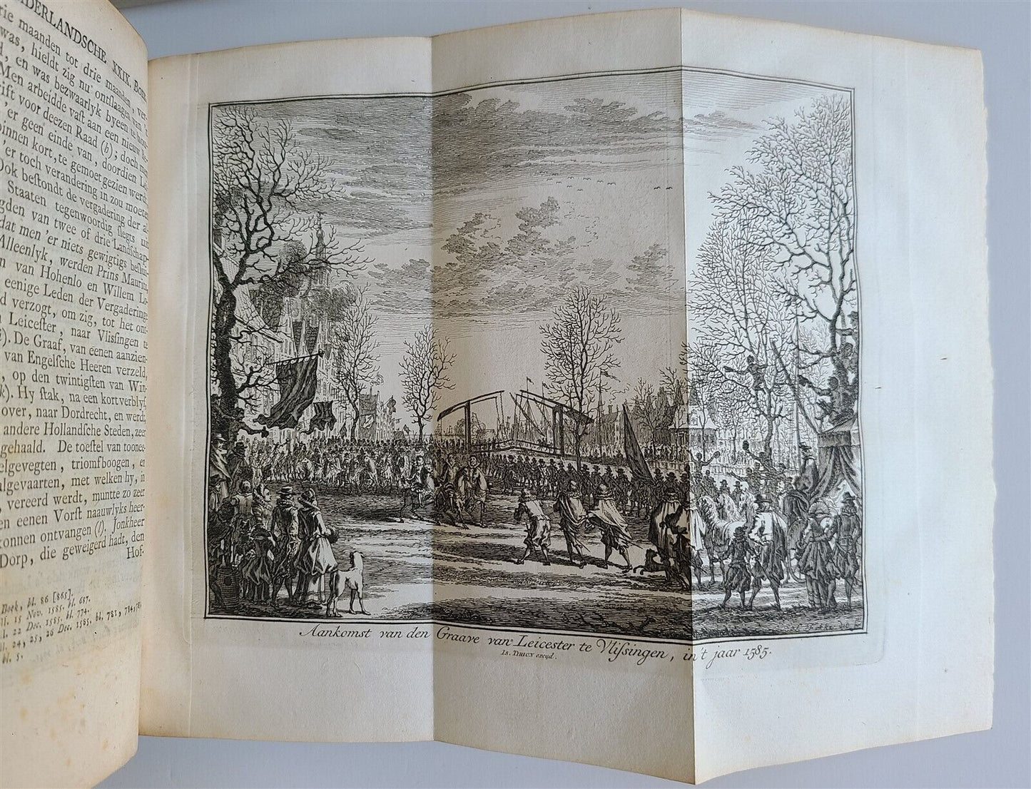 1752-1759 NETHERLANDS HISTORY 21 volumes antique ILLUSTRATED w/MAPS VELLUM BOUND