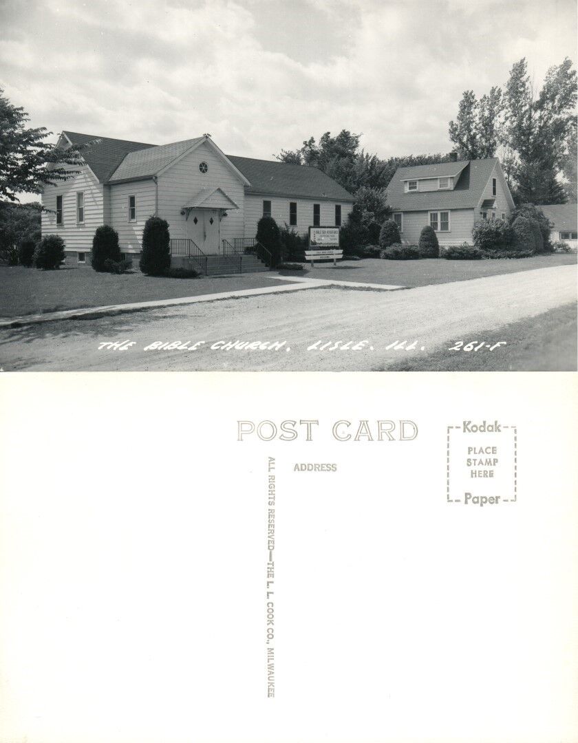 LISLE IL BIBLE CHURCH VINTAGE RPPC REAL PHOTO POSTCARD