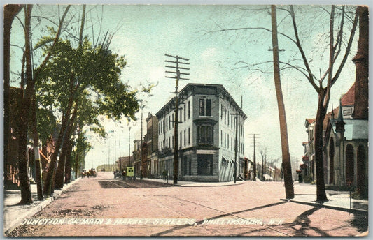 PHILLIPSBURG NJ MAIN & MARKET STREET ANTIQUE POSTCARD