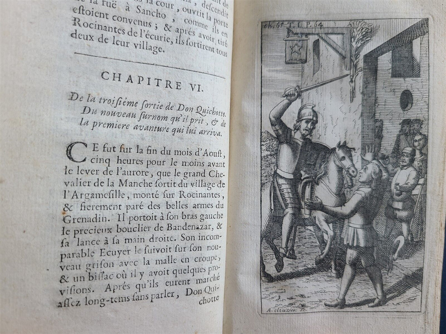 1716 DON QUIXOTE DE LA MANCHE 2 VOLS antique ILLUSTRATED RARE FRENCH EDITION