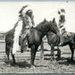 AMERICAN INDIANS on HORSES ANTIQUE REAL PHOTO POSTCARD RPPC