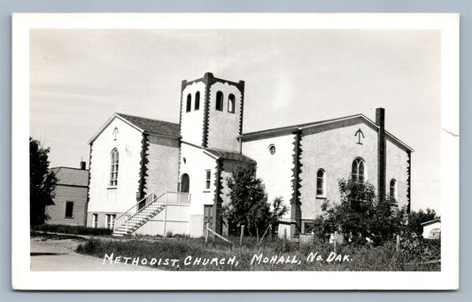 MOHALL ND METHODIST CHURCH VINTAGE REAL PHOTO POSTCARD RPPC