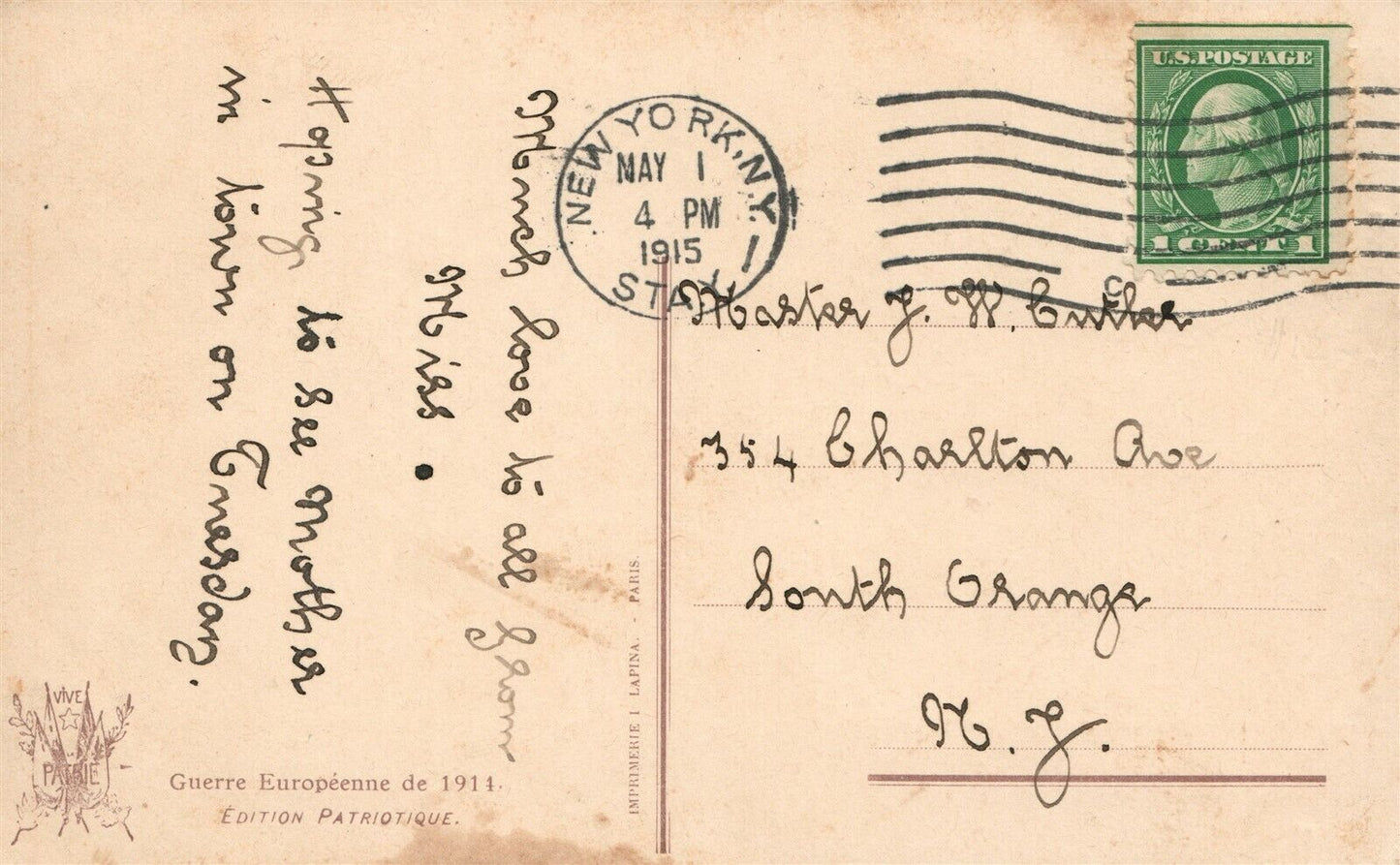 FRENCH MARSHAL JOSEPH JOFFRE 1915 WWI ANTIQUE MILITARY POSTCARD