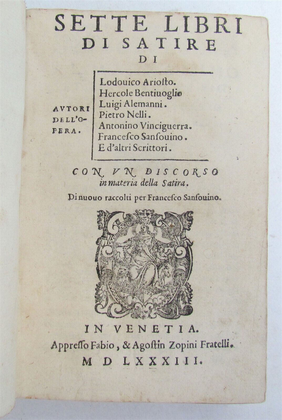 1583 POETRY by LUDOVICO ARIOSTO & others vellum bound 16th CENTURY RARE