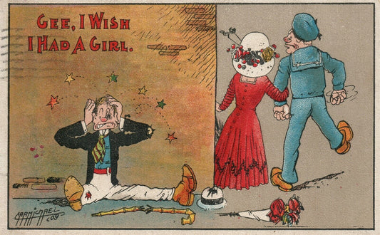 ARTIST SIGNED CARMICHAEL COMIC 1910 ANTIQUE POSTCARD