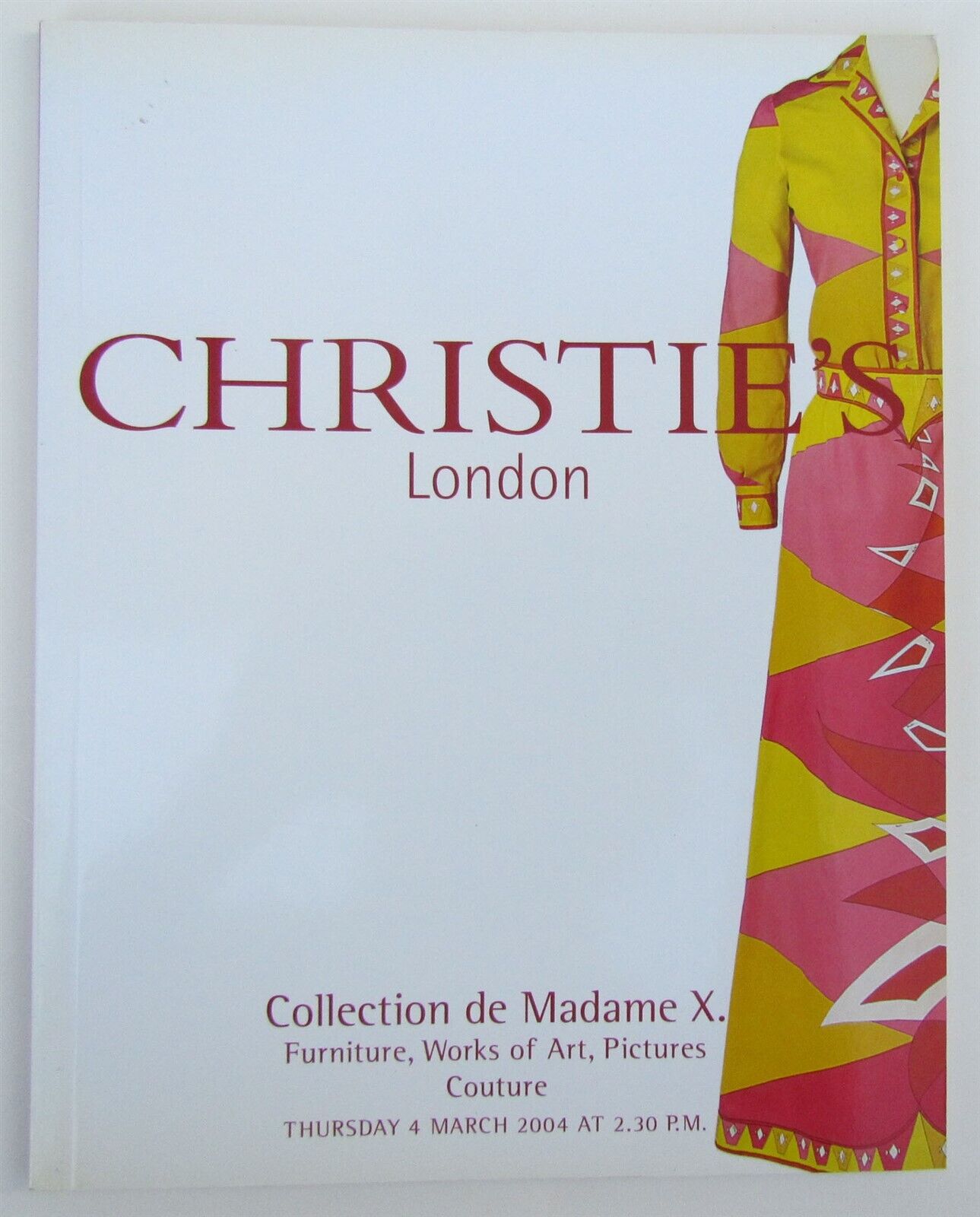 MADAME X COLLECTION FURNITURE ART COUTURE 2004 CHRISTIE'S AUCTION CATALOG