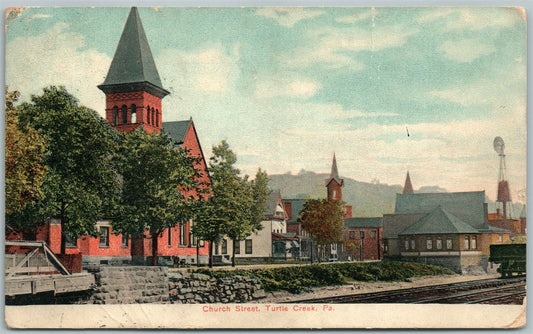 TURTLE CREEK PA CHURCH STREET ANTIQUE POSTCARD