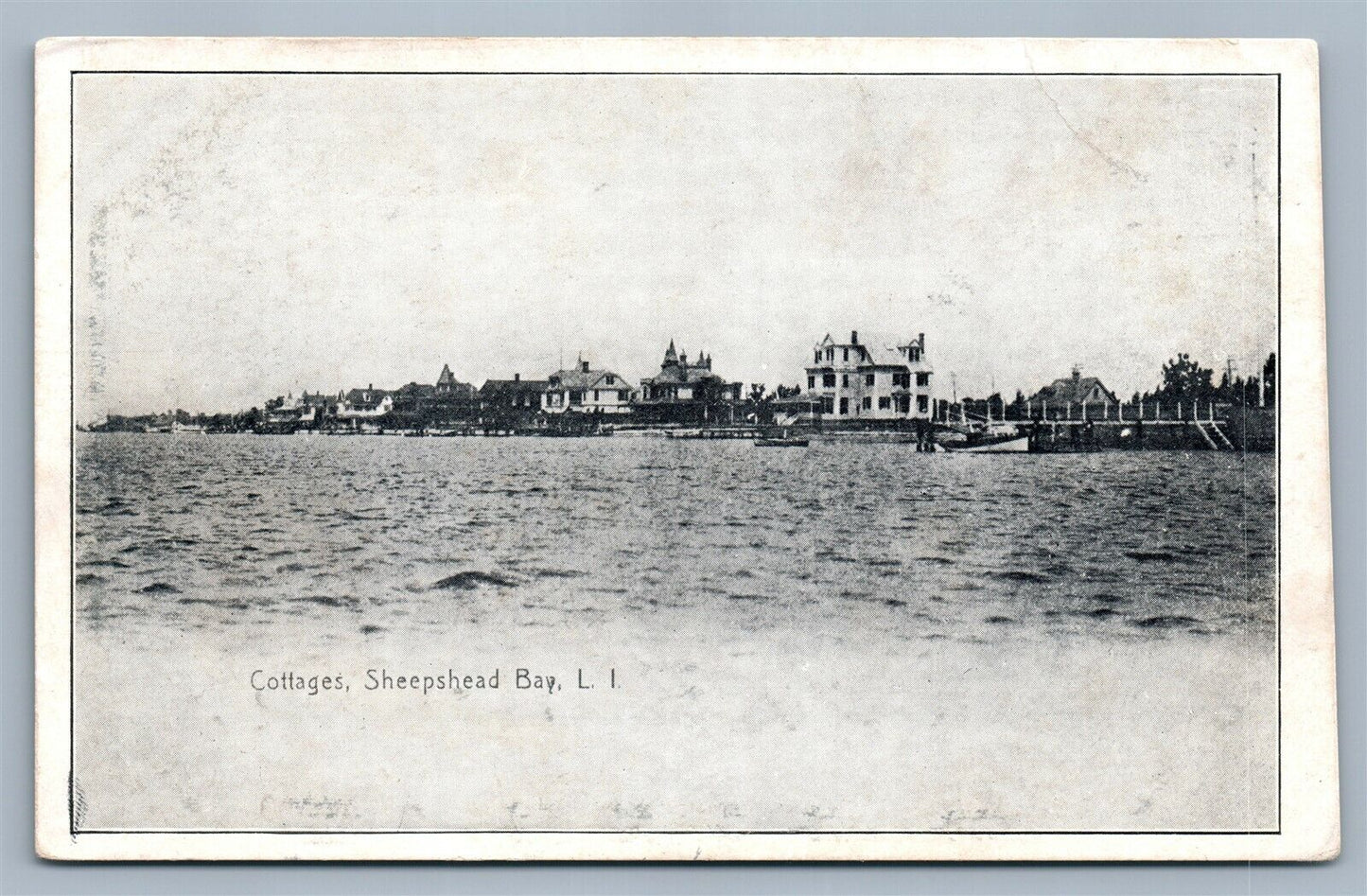 SHEEPSHEADBAY LONG ISLAND NY COTTAGES UNDIVIDED ANTIQUE POSTCARD