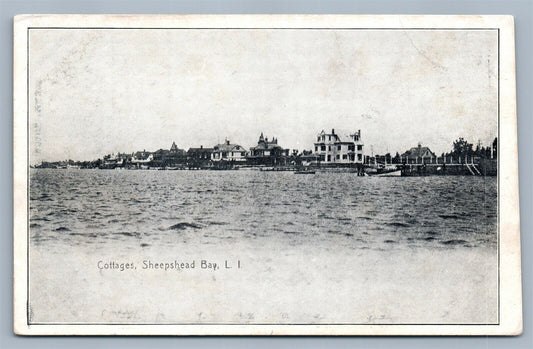 SHEEPSHEADBAY LONG ISLAND NY COTTAGES UNDIVIDED ANTIQUE POSTCARD