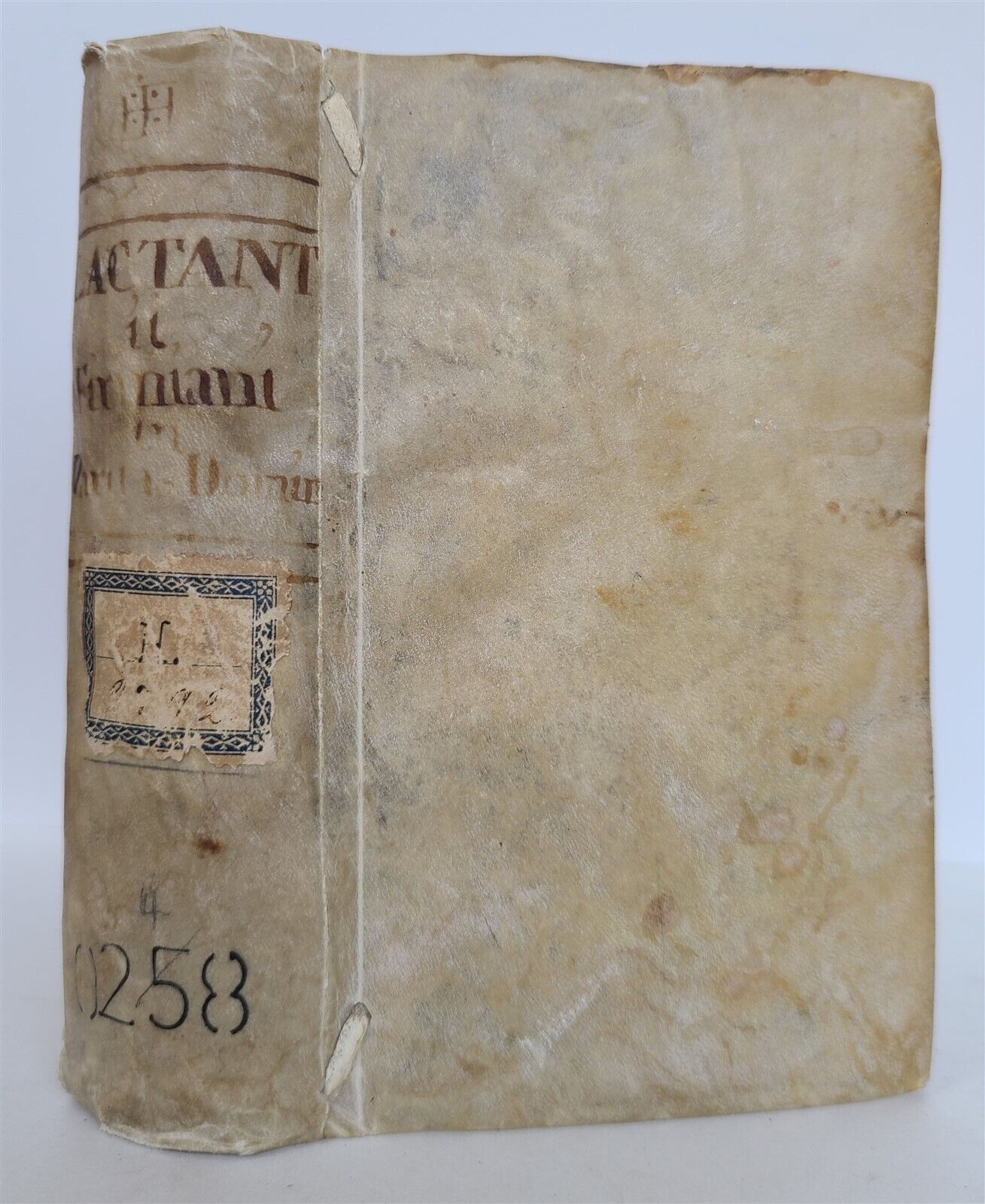 1556 Divinarum institutionum by LACTANTIUS antique VELLUM BOUND