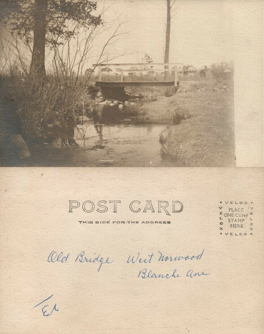 OLD BRIDGE ANTIQUE REAL PHOTO POSTCARD RPPC