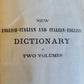 1864 ITALIAN ENGLISH DICTIONARY antique 2 VOLS NUOVO DIZIONARIO JOHN MILLHOUSE