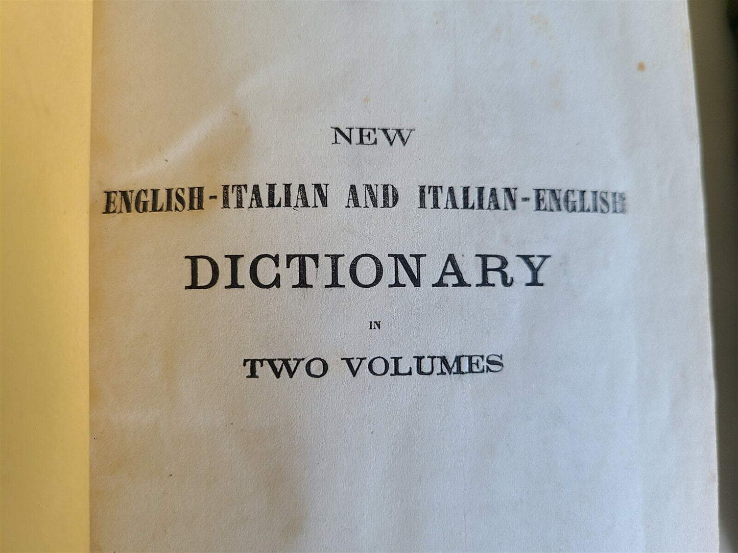 1864 ITALIAN ENGLISH DICTIONARY antique 2 VOLS NUOVO DIZIONARIO JOHN MILLHOUSE