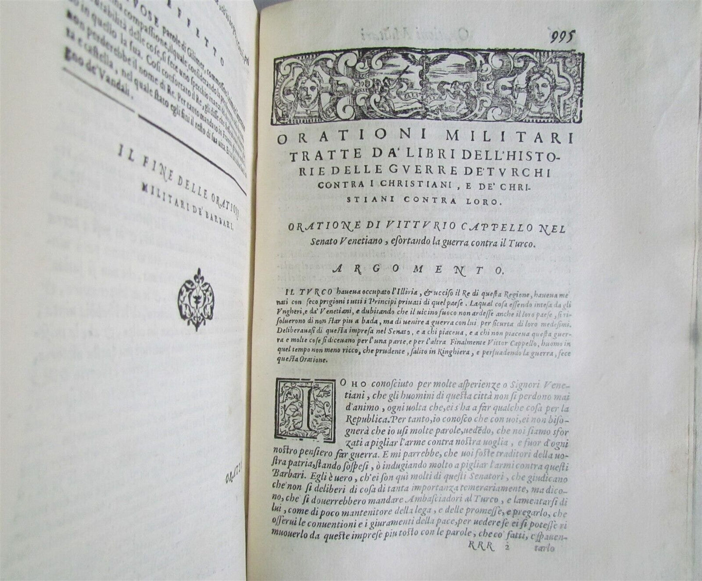 1585 MILITARY ORATIONS by Remigio Nannini in ITALIAN antique 16th CENTURY RARE