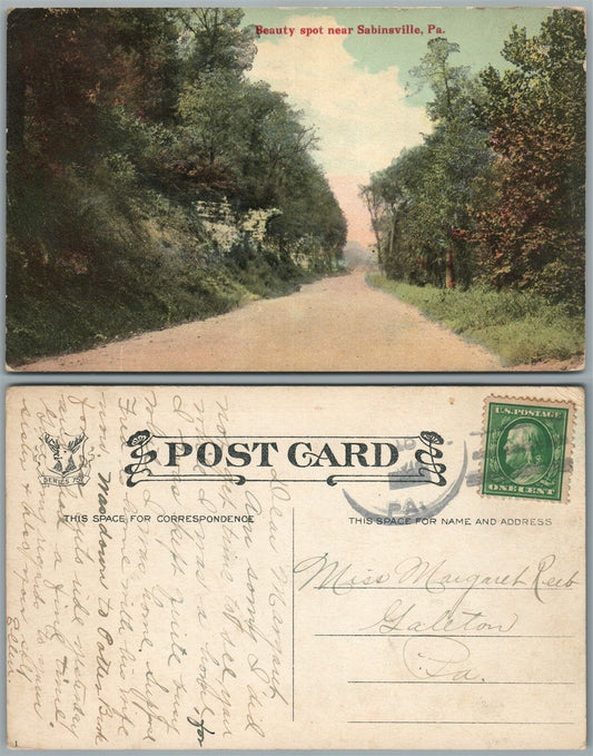SABINSVILLE PA ANTIQUE POSTCARD