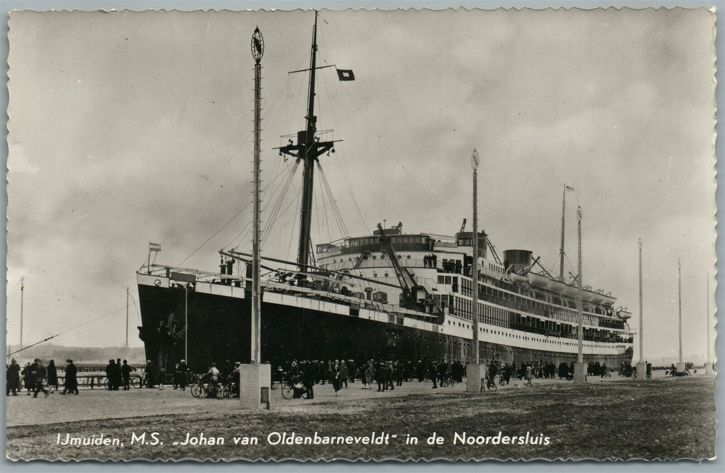 ms JOHAN VAN OLDENBARNEVELDT STEAMSHIP VINTAGE REAL PHOTO POSTCARD RPPC