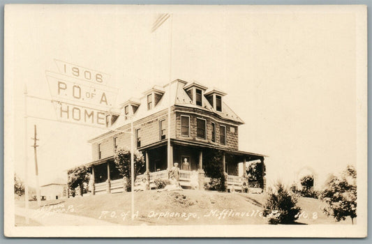 MIFFLINVILE PA P.O. of ORPHANAGE ANTIQUE REAL PHOTO POSTCARD RPPC