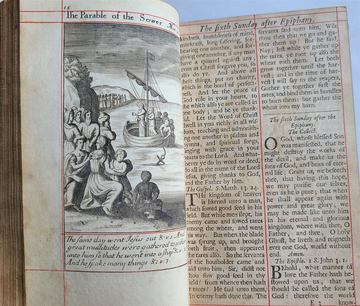 1703 BOOK OF COMMON PRAYER in ENGLISH FULLY ILLUSTRATED ANTIQUE