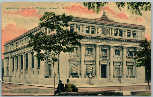 NEWARK NJ AMERICAN INSURANCE COMPANY 1910 ANTIQUE POSTCARD