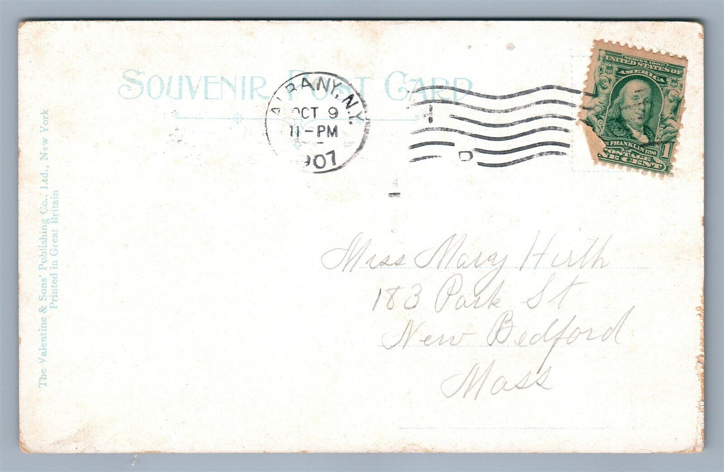 ALBANY NY ENGLEWOOD PLACE ANTIQUE POSTCARD