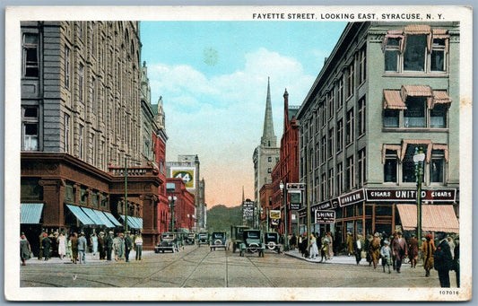 SYRACUSE NY FAYETTE STREET ANTIQUE POSTCARD