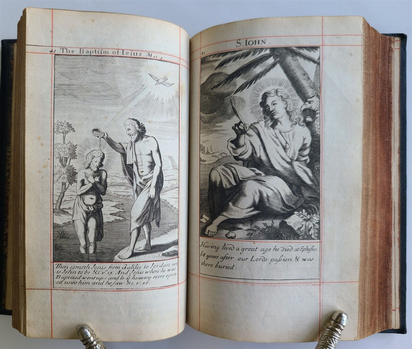 1703 BOOK OF COMMON PRAYER in ENGLISH FULLY ILLUSTRATED ANTIQUE