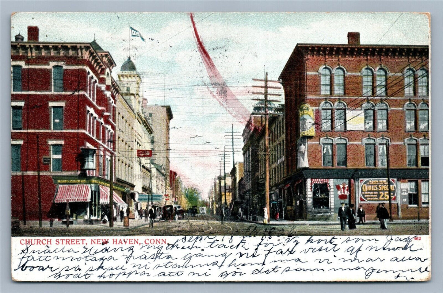 NEW HAVEN CT CHURCH STREET ANTIQUE POSTCARD