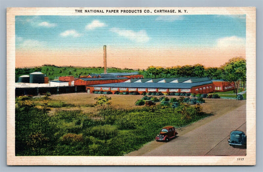 CARTHAGE NY NATIONAL PAPER PRODUCTS CO. VINTAGE POSTCARD